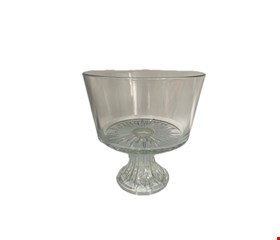 Compoteira Vidro Pé Canelado 23cmAx22cmD Compoteira Vidro Pé Canelado 23cmAx22cmD