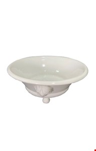 Bacia Batizado Realeza Cerâmica Branca 14cmAx34cmD