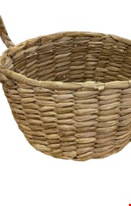 Cesto Palha Oval Alça Trançada 14cmA Cesto Palha Oval Alça Trançada 14cmA
