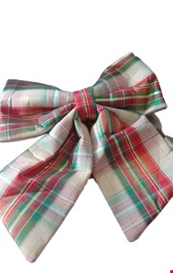 Temático Natal - Laço Pronto Xadrex Claro Natalino 30cmA Temático Natal - Laço Pronto Xadrex Claro Natalino 30cmA