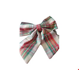 Temático Natal - Laço Pronto Xadrex Claro Natalino 30cmA Temático Natal - Laço Pronto Xadrex Claro Natalino 30cmA