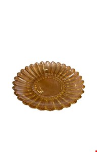 Prato Sobremesa Vidro Canelado Ambar Prato Sobremesa Vidro Canelado Ambar