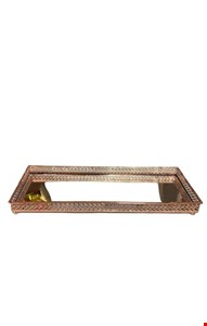 Bandeja Retangular Linhas Rose Gold Espelhada 