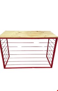 Mesa Industrial Rústica Desmontável Vermelha 1,20cmLx82cmA