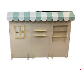 Painel Casinha 3 Partes Bege e verde 185cmA 164cmL 