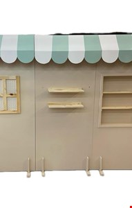 Painel Casinha 3 Partes Bege e verde 185cmA 164cmL 