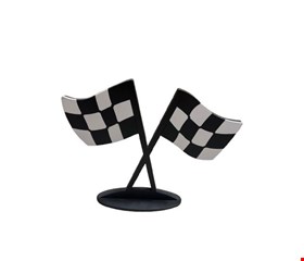 Temático Placa - Bandeira de Largada MDF 26cmA x 37cmL 