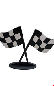 Temático Placa - Bandeira de Largada MDF 26cmA x 37cmL 