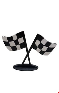 Temático Placa - Bandeira de Largada MDF 26cmA x 37cmL 