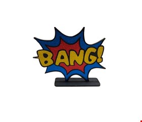 Temático Heróis - Placa Bang Glitter 