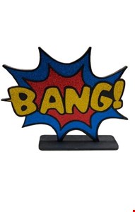 Temático Heróis - Placa Bang Glitter 