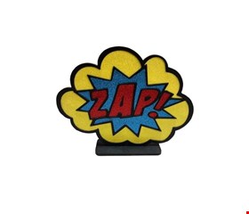 Temático Heróis - Placa Zap Glitter 