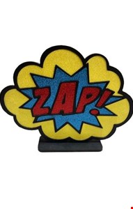 Temático Heróis - Placa Zap Glitter 