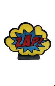 Temático Heróis - Placa Zap Glitter Temático Heróis - Placa Zap Glitter