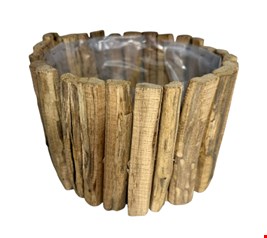 Cachepot Redondo Madeira 25cmD Cachepot Redondo Madeira 25cmD