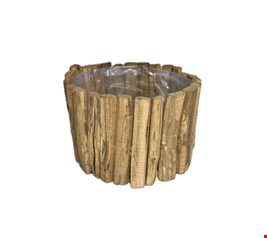 Cachepot Redondo Madeira 19cmD Cachepot Redondo Madeira 19cmD