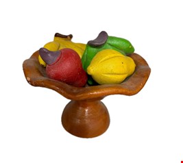 Fruteira com Frutas em Barro 14cmA 21cmD Fruteira com Frutas em Barro 14cmA 21cmD