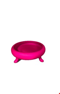 Bandeja Redondo Borda Alta Rosa Neon 7cmAx16cmD
