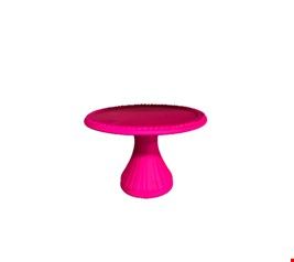 Suporte Bolinha Canelado Rosa Neon Fosco  22cmD 14cmA