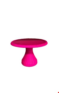Suporte Bolinha Canelado Rosa Neon Fosco  22cmD 14cmA