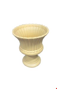 Vaso Canelado Amarelo Claro Fosco 19cmAx15cmD Vaso Canelado Amarelo Claro Fosco 19cmAx15cmD