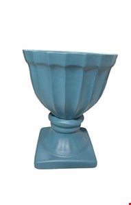 Vaso Canelado Dubai Azul Céu Fosco 22cmAX17cmD Vaso Canelado Dubai Azul Céu Fosco 22cmAX17cmD