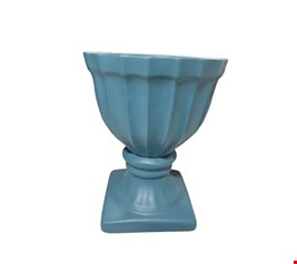 Vaso Canelado Dubai Azul Céu Fosco 22cmAX17cmD Vaso Canelado Dubai Azul Céu Fosco 22cmAX17cmD