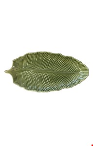 Bandeja Folha Verde Cerâmica 38cmL Bandeja Folha Verde Cerâmica 38cmL