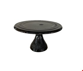 Suporte Redondo Canelado Preto 28cmD 14cmA Suporte Redondo Canelado Preto 28cmD 14cmA