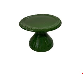 Suporte Pétala Verde com Borda de Bolinhas 10cmA Suporte Pétala Verde com Borda de Bolinhas 10cmA