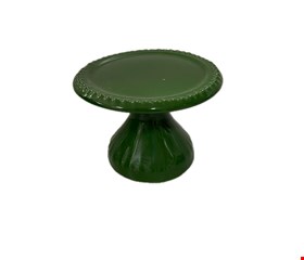 Suporte Pétala Verde com Borda de Bolinhas 10cmA Suporte Pétala Verde com Borda de Bolinhas 10cmA