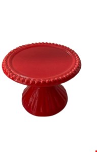 Suporte Pétala Vermelho com Borda de Bolinhas 10cmA Suporte Pétala Vermelho com Borda de Bolinhas 10cmA