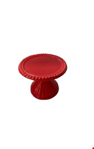 Suporte Pétala Vermelho com Borda de Bolinhas 10cmA Suporte Pétala Vermelho com Borda de Bolinhas 10cmA