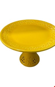 Suporte Arabesco comPé Flor Amarelo 24cmD 16cmA Suporte Arabesco comPé Flor Amarelo 24cmD 16cmA