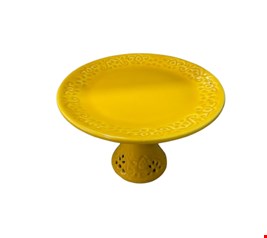 Suporte Arabesco comPé Flor Amarelo 24cmD 16cmA Suporte Arabesco comPé Flor Amarelo 24cmD 16cmA