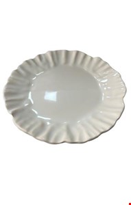 Serviço Buffet - Prato Sobremesa Borda Detalhada Flor 20cm