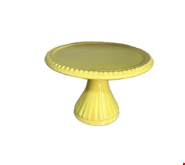 Suporte Petala Amarelo Claro com Borda de Bolinhas BAIXO 10cmA