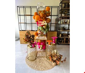 Decoração Adulto - Tropical Pink, Laranja & Dourado XI