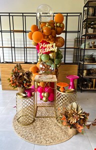 Decoração Adulto - Tropical Pink, Laranja & Dourado XI