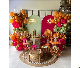 Decoração Adulto - Tropical Pink, Laranja & Dourado XII