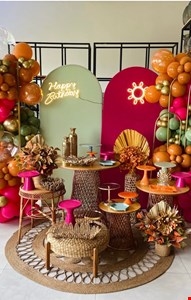 Decoração Adulto - Tropical Pink, Laranja & Dourado XII