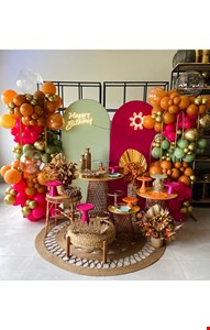 Decoração Adulto - Tropical Pink, Laranja & Dourado XII