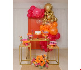 Decoração Adulto - Tropical Pink, Laranja & Dourado XIII