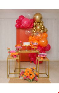 Decoração Adulto - Tropical Pink, Laranja & Dourado XIII