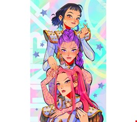 Capa Painel Vertical Reto - Guerreiras do K-pop 2,20cmA X 90cmL 