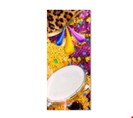 Capa de Painel Vertical Reto - Carnaval com confete e pandero 2,20mA X 0,90mL 