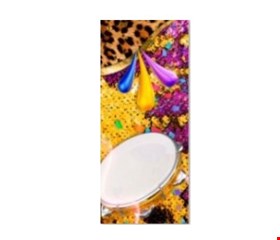 Capa de Painel Vertical Reto - Carnaval com confete e pandero 2,20mA X 0,90mL 