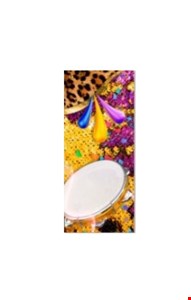 Capa de Painel Vertical Reto - Carnaval com confete e pandero 2,20mA X 0,90mL 