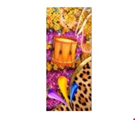 Capa de Painel Vertical Reto - Carnaval com confete e tambor 2,20mA X 0,90mL 