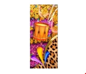 Capa de Painel Vertical Reto - Carnaval com confete e tambor 2,20mA X 0,90mL 